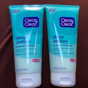 Clean & Clear Deep Action Cream Cleanser Bundle 8.5 fl oz each New